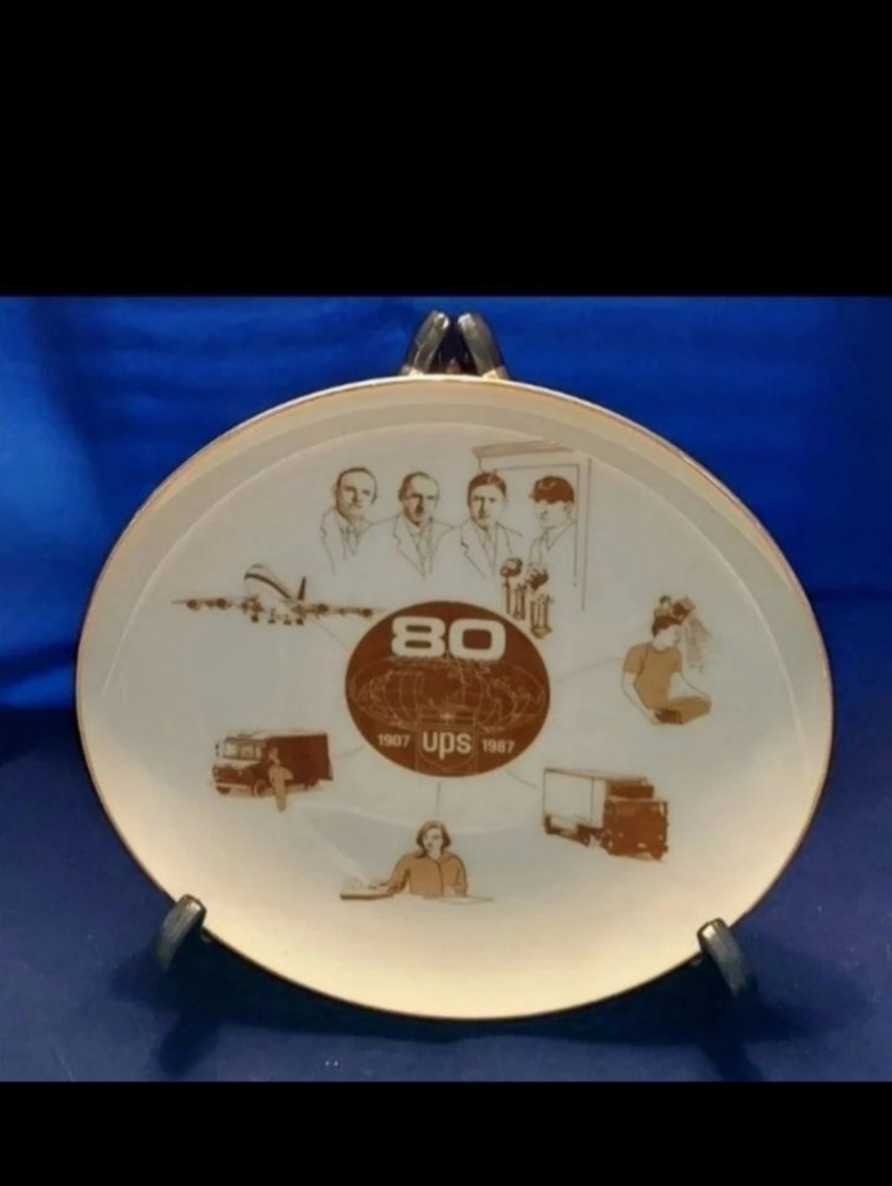 1987 UPS Collectors Plate 80th Year Anniversary - LIKE NEW!